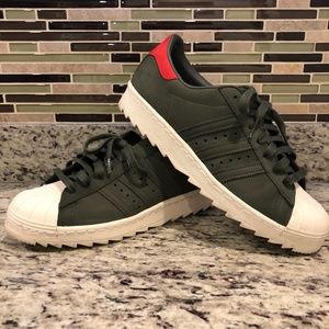 Adidas Olive Red Superstar Shark